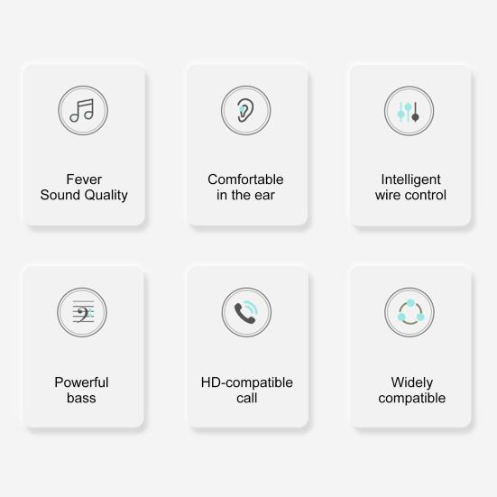 Простые проводные наушники с противоударным проводным управлением Mega Bass