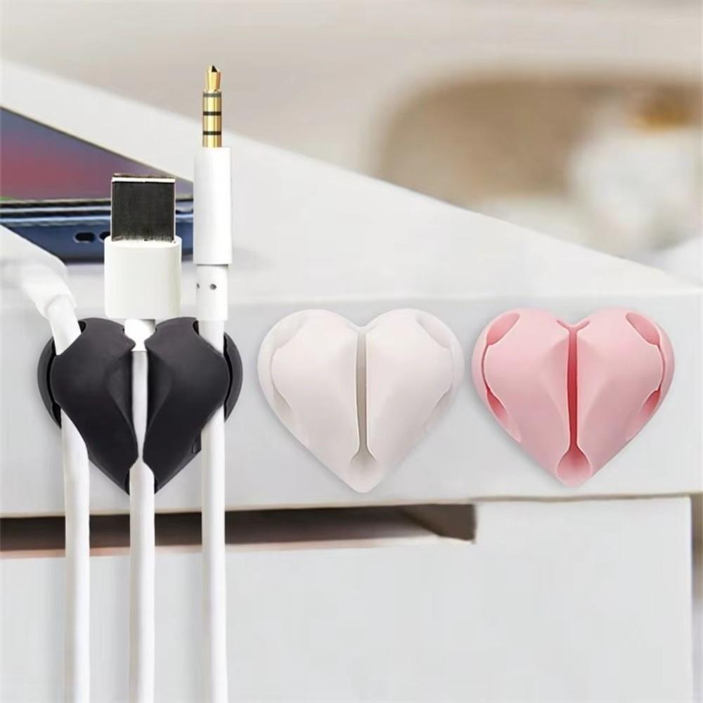 4Pcs Self-Adhesive USB Charging Cable Clips Silicone Cable Clips Holder Home Use