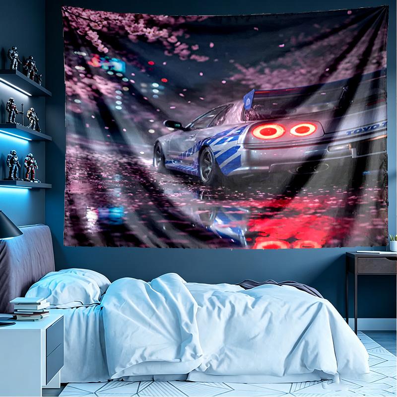 Fast & Furious Print Tapestry, Lightweight Wall Hanging, for Bedroom, Dorm, Living Room, Home Art Decor, Birthday Christmas Gift for Friends
