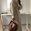 Long Wool Blend Jacket For Woman 2023 Solid Color Coat Batwing Korean Winter Warm Loose Overcoat Mujer Snow Wear Long New Jacket