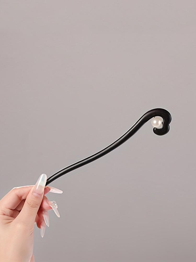 Простые модные женские аксессуары для волос из дерева и жемчуга, деревянная заколка в подарок девочкам, элегантные аксессуары для волос