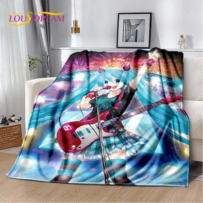 3D Cute M-Mikuu Cartoon Music Characters Blanket,Soft Throw Blanket for Home Bedroom Bed Sofa Picnic Office Cover Gift Kids