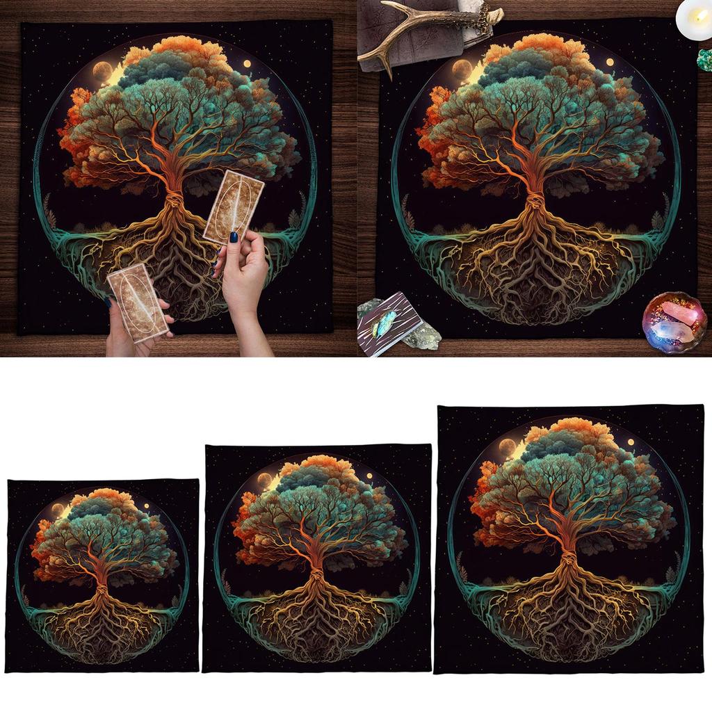 Скатерть для карт Таро Скатерть для алтарей Скатерть Древо Жизни Астрология Гадания Нескользящий коврик Гобелен Домашние украшения