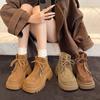 Muffin Thick-soled Heightening Short Boots Children 2025 New Summer and Autumn Small British Style Martin Boots Tooling Locomotive Boots