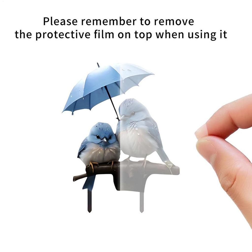 Колышки для сказочного сада 2D акриловая синяя птица с зонтиком декоративные колышки для уличного сада двора украшения для дома
