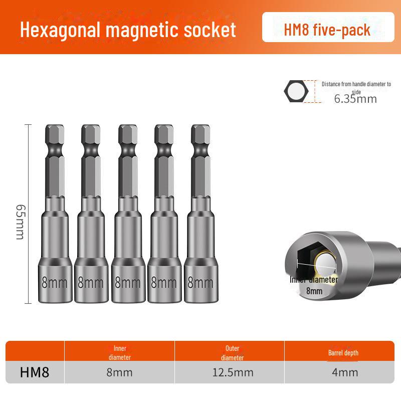 Набор инструментов: магнитная дрель с шестигранной головкой 8 мм и гаечный ключ