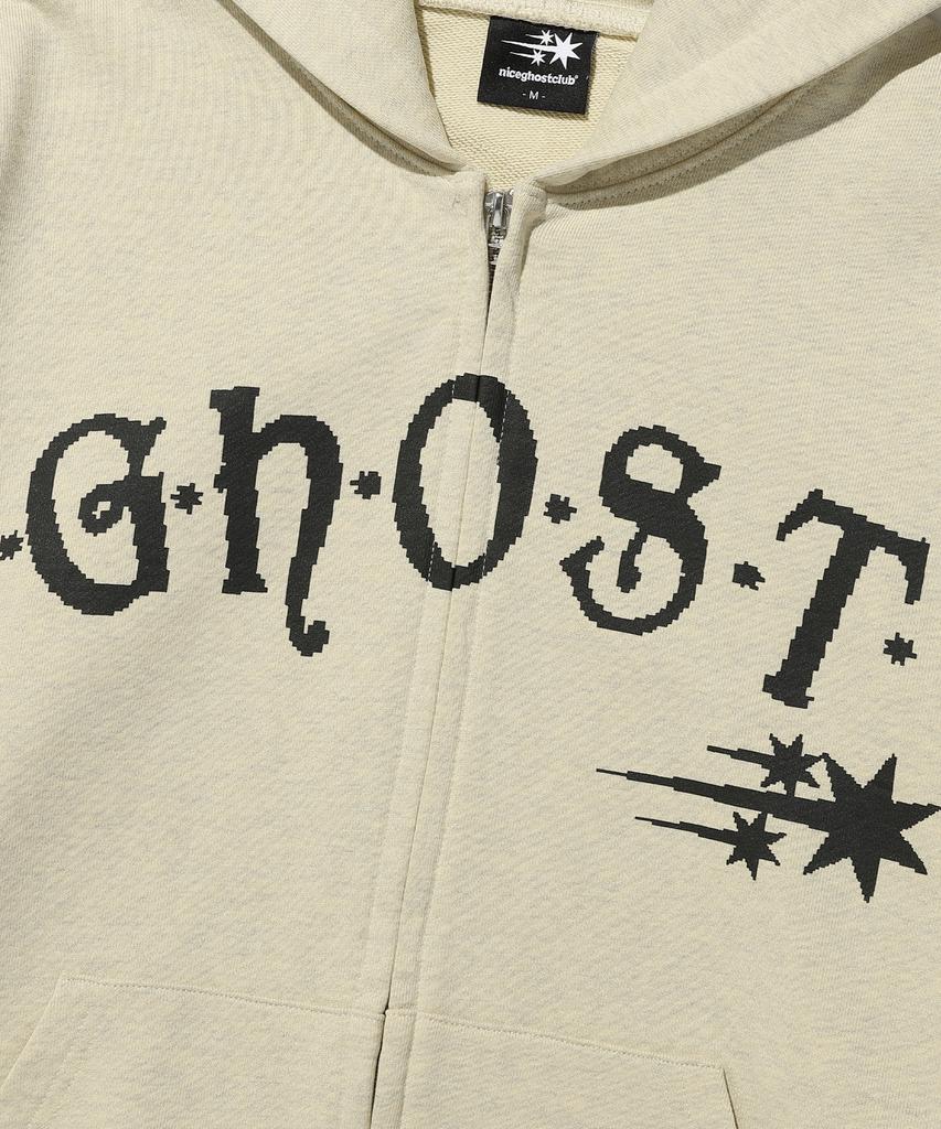 Niceghostclub Худи с принтом-битмапом 'Ghost' на молнии_Желтое(Ng2Gsum482A)