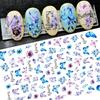 Butterfly Nail Decals Nail Stickers Flower Blue Colorful Adhesive Tattoo for Manicures Nail Art Slider Decor