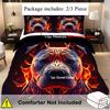 Крутой Пес Пламя 3D Печатный Пододеяльник Наволочка Мягкий Полиэстер Постельные Принадлежности Аксессуары Домашний Декор Животная Тема Комплекты Пододеяльников