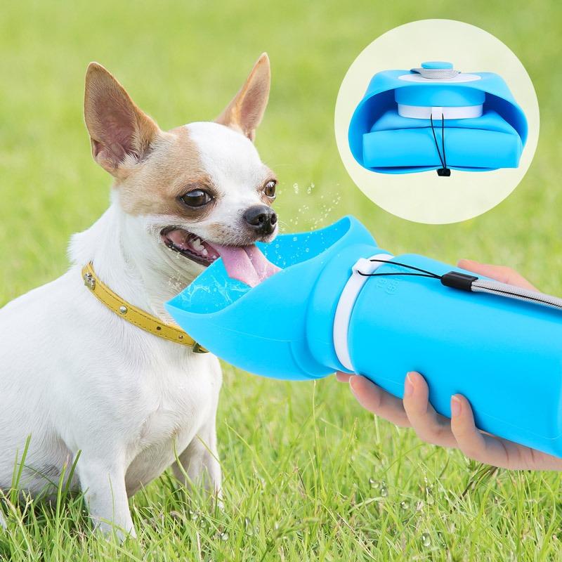Outdoor Pet Water Bottle Leakproof Collapsible Soft Silicone Foldable Portable Cat Dog Drinking Dispenser 500ml