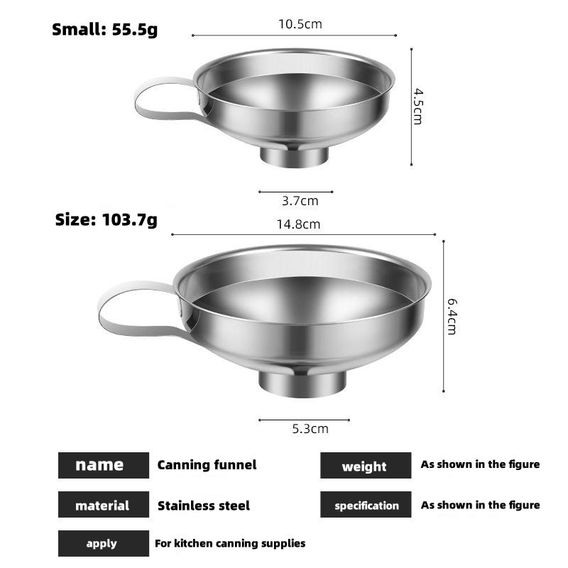 Воронка из нержавеющей стали с широким горлом, воронка для консервирования, воронка для джема, салата, заправки, воронка, фильтр для банки, консервированного масла, вина, воды, специй