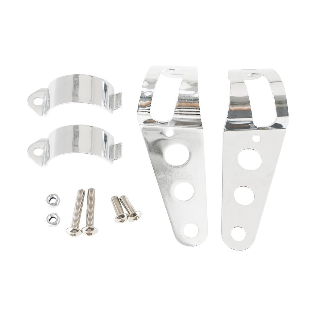 43mm-50mm Fork Chrome Headlight Mount Bracket Motorcycle Headlamp Holder Adapter