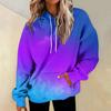 Женская мода Повседневные Универсальные Повседневные толстовки с круглым вырезом Графика Повседневные с длинным рукавом Градиент Лоскутная верхняя одежда с принтом Толстовки