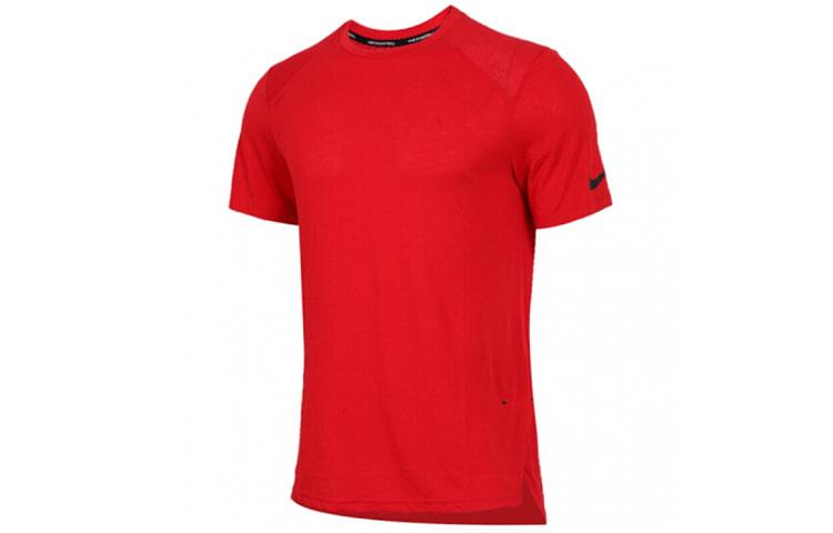 Nike T Shirts Men's Red Crew Neck Moderate Straight Fit 891685-657