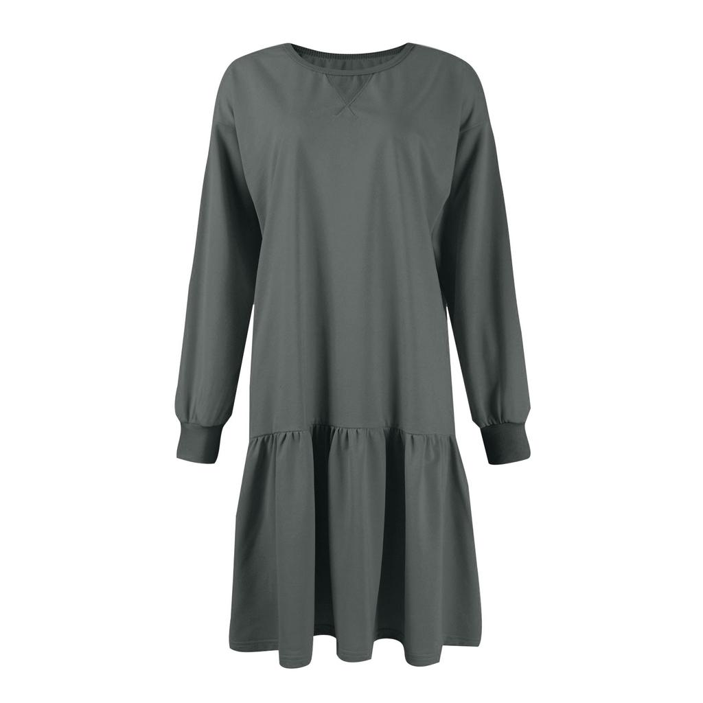 Женский свитер с длинным рукавом, топ, трикотажная резинка, лоскутное платье-свитшот, повседневные платья