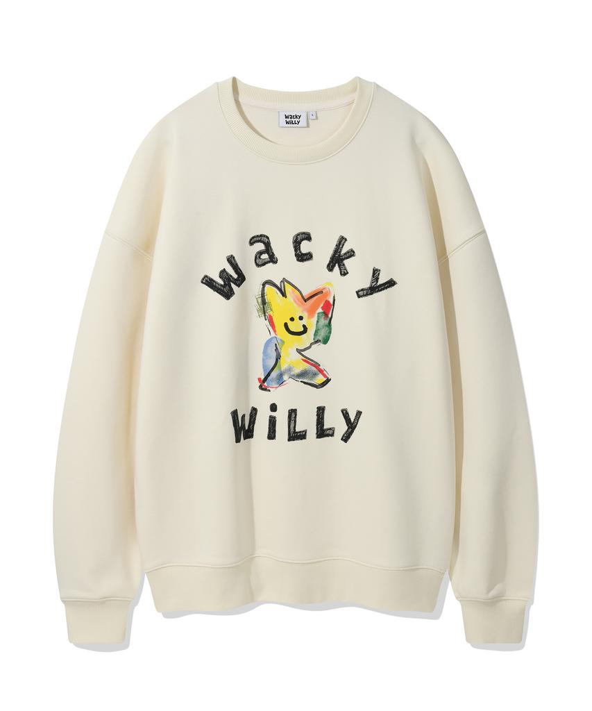 WACKY WILLY Kiki Big Graphic Sweatshirt Cream