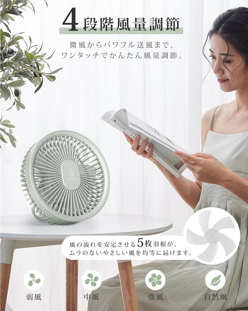 Rokuetsu Fan with DC Motor Arrival Tabletop Hanging Airflow Powerful Quiet Magnetic Remote LED USB Perfect for Fan Circulator Wall-Mounted [New &