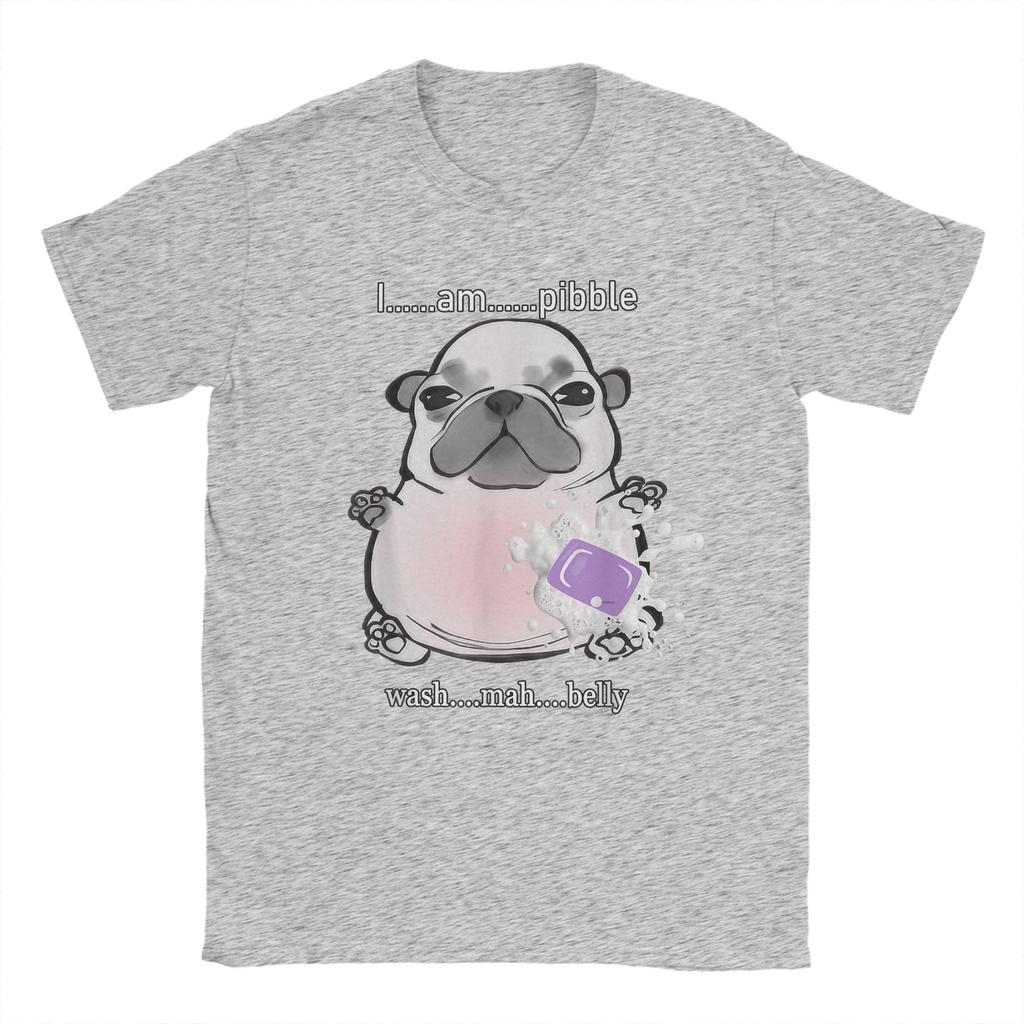 Мужские футболки I Am Pibble Wash My Belly Pibble Meme Смешные собаки Мозговая гниль Хлопковая одежда Смешная футболка с круглым вырезом Футболки большого размера