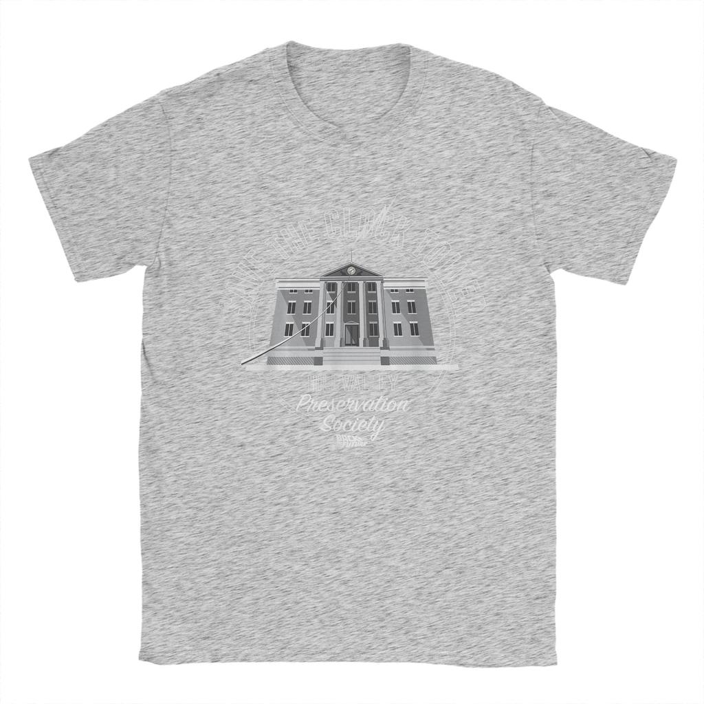 Back to The Future Hill Valley Preservation TShirt Summer 100 Cotton TShirts For Men Tee Shirt Short Sleeves Streetwear Tees
