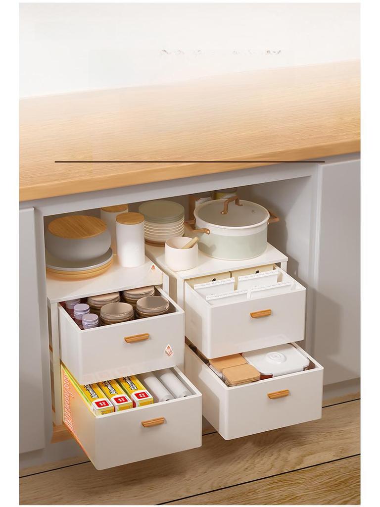 Стойка для шкафа с ящиками: Выдвижная корзина для специй и мисок