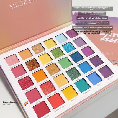 Палитра теней для век радужных цветов, сверкающие перламутровые матовые глянцевые листы, детский сценический макияж, тени для век, косметический макияж