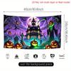 2D flat printing party banner 1 piece Halloween scene with pumpkins and the Grim Reaper Extra large sizezyc