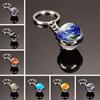 Sun Earth Double Side Glass Ball Nebula Moon Keychain Solar System Planet Keyring Luminous