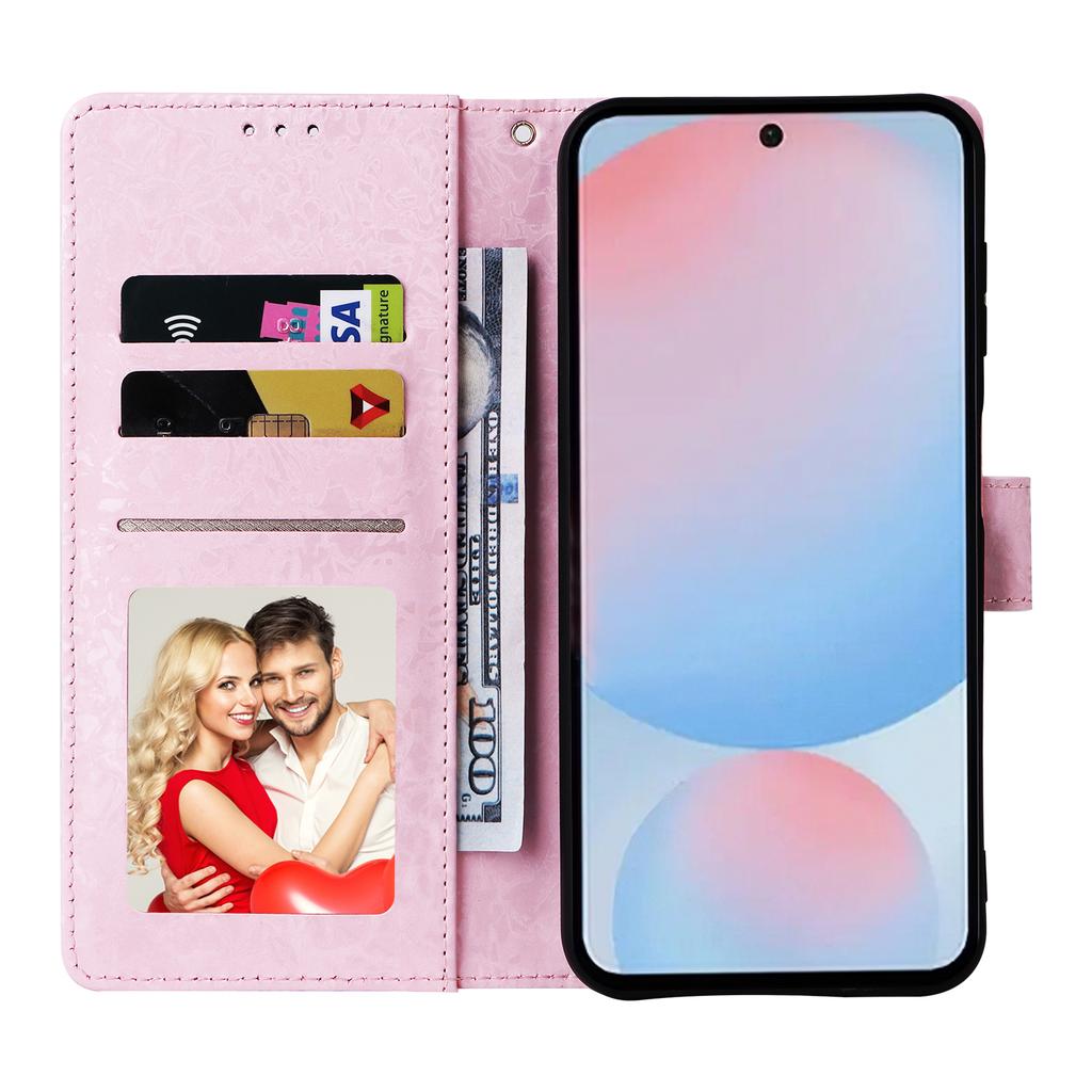 For Samsung Galaxy A56 5G Case RFID Blocking Flower Leather Phone Cover