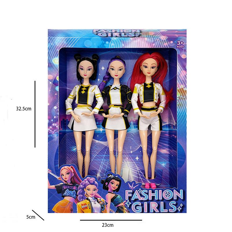 Кукла-симулятор K-POP Охотница на демонов, Набор тематических игрушек из 3 штук, 32,5 см Виниловая фигурка из ПВХ