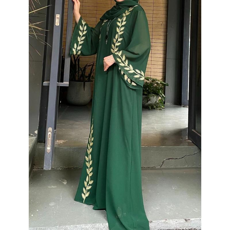 Ид мусульманское Абая для женщин платье с вышивкой и шарфом платье Дубай арабский длинный халат Марокко Абая кафтан головной платок великолепный