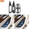 For Nissan X-Trail Rogue 2013- Real Carbon Fiber Stickers Door window lift storage panel Car Accessories Interior decorative