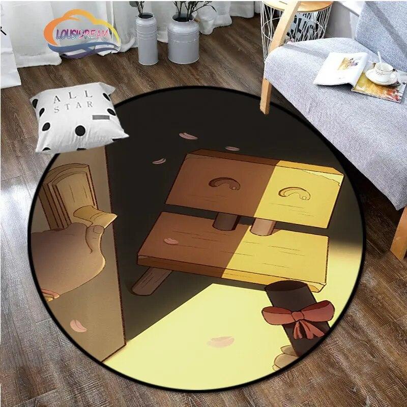 Круглый ковер с рисунком аниме Suzume, декоративный круглый коврик с 3D принтом для детей или девочек, коврик для спальни, гостиной
