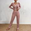 Women's Home Clothes Pajamas Long Sleeved Pants Loose And Comfortable Sexy Lace Two-piece Set