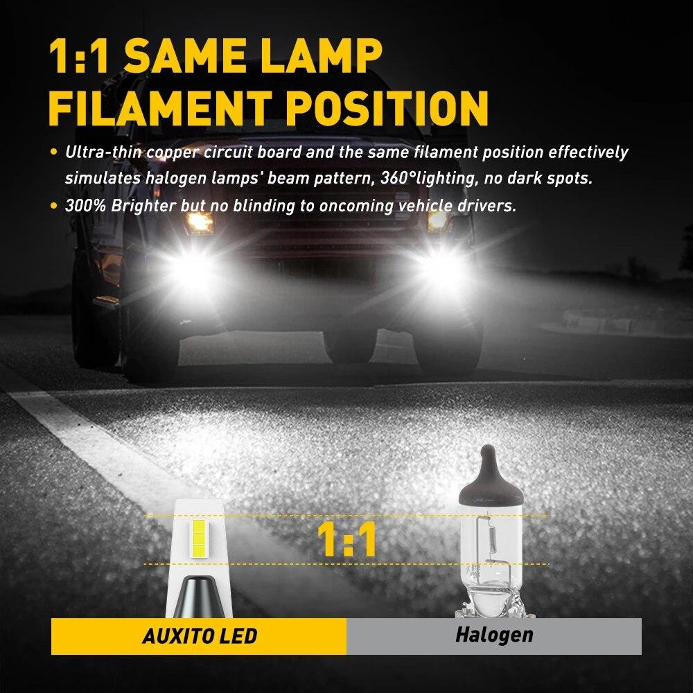AUXITO 2Pcs PSX24W LED Canbus H10 H11 H8 H16 PSX26W H27 880 881 LED Fog Light CSP 3000K Yellow 6500K White Car Driving Fog Lamps
