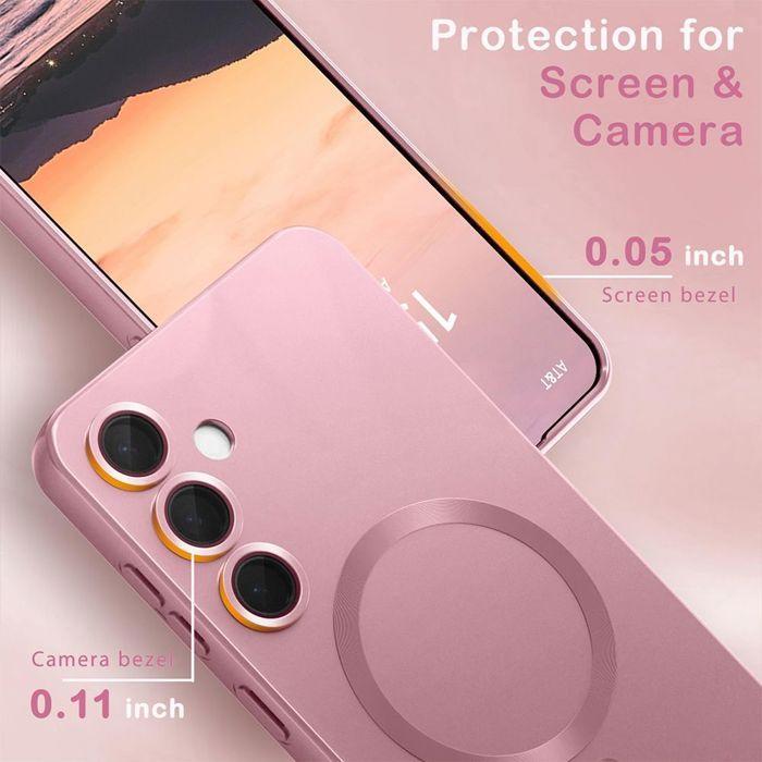 Coque de Protection - BOOLING - pour Samsung Galaxy A17 4G/5G - Silicone avec Anneau Magnétique Intégré - Rose