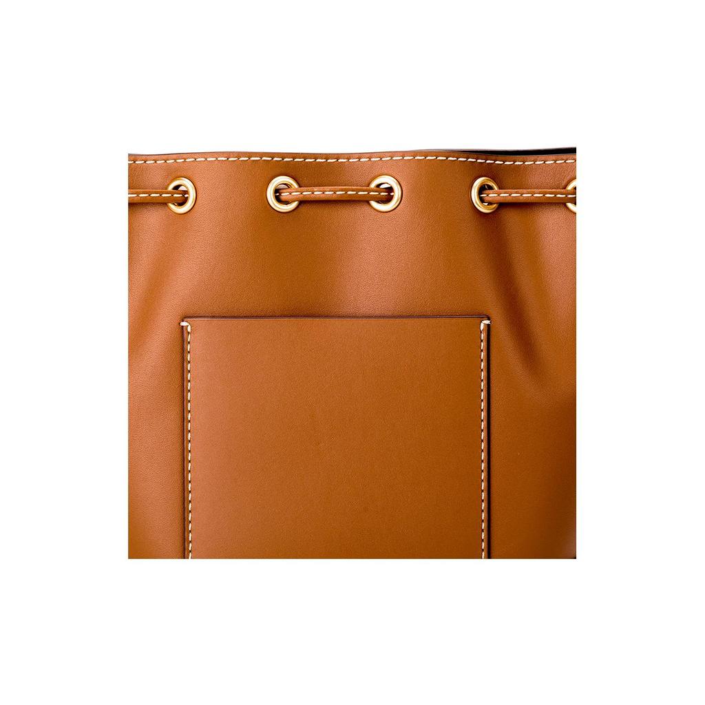 Tory Burch T Monogram Drawstring Bucket Bag With Detachable Shoulder Strap Women Bags Brown 80504-909