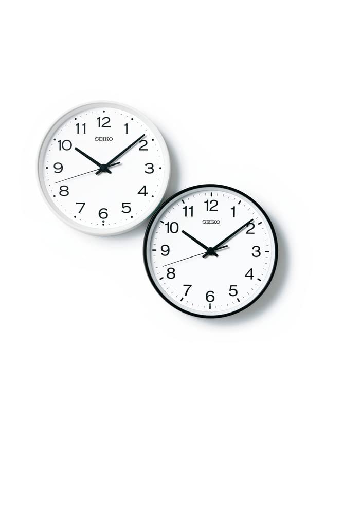 Seiko Clock KX268W Analog Wall Clock with Metal 270mm X 48mm Diameter Radio-Controlled Frame, White,