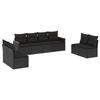VidaXL Salon de Jardin avec Coussins 8 pcs, Canapés de Terrasse, Ensemble de Meubles de Patio, Mobilier d'Extérieur, Noir 3258289