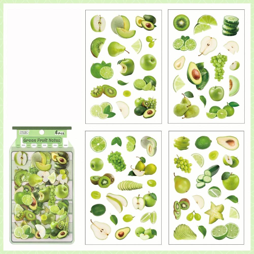 Fresh Cute Style Fruit Stickers Kawaii Style Creative DIY PET Stickers Fruit Theme Decorative Stickers Flat Stickers