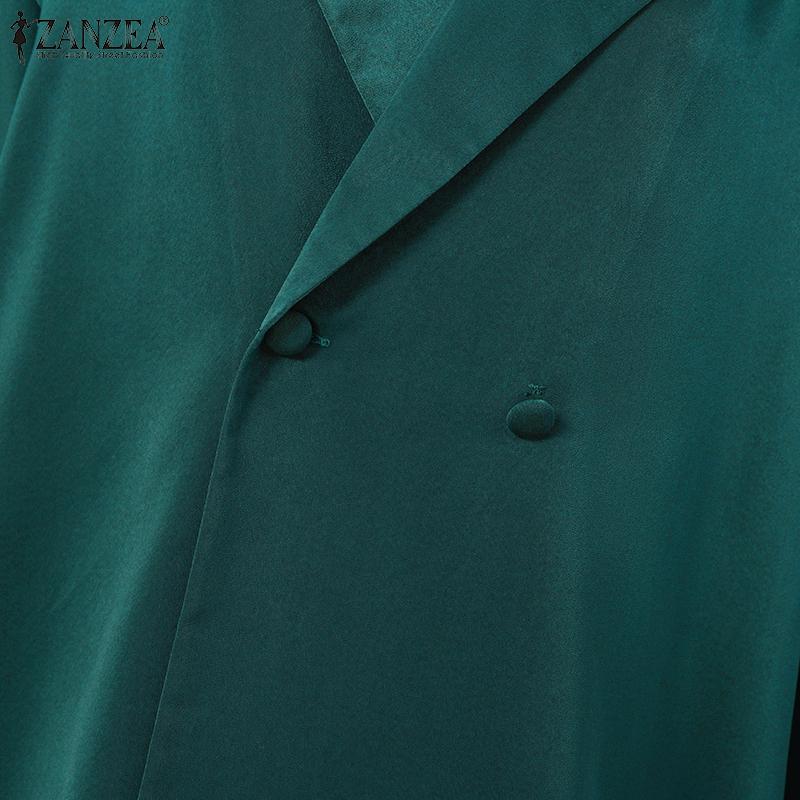 ZANZEA Женский кардиган, пиджак и брюки, повседневный комплект из двух предметов