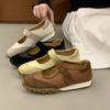 Heel Height 2.5cm~ Retro Round Head Velcro Mary Jane Shoes Women's 2025 Autumn Soft-soled Casual Ballet Platform Single Shoes
