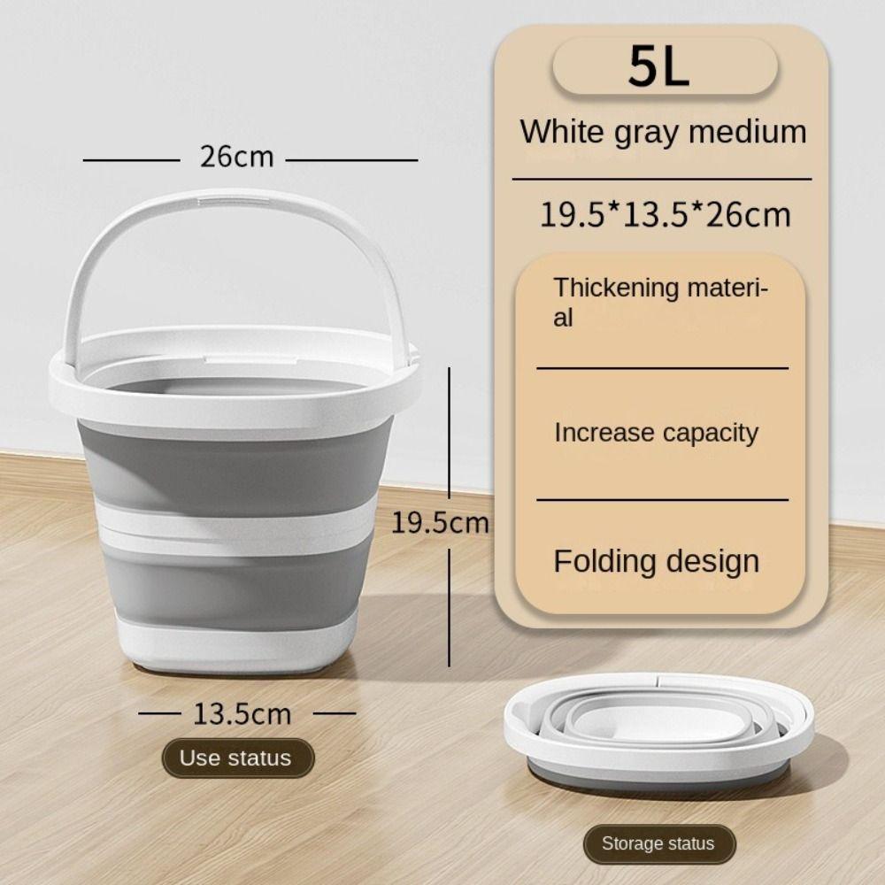 5/10L Folding Bucket Space-Saving Outdoor Fishing Bucket Collapsible Wash Basin Household