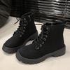 European Station Martin Boots Women's Autumn and Winter 2025 New Large Size Soft Leather Soft Sole Retro Women's Short Boots Frosted Tooling Boots