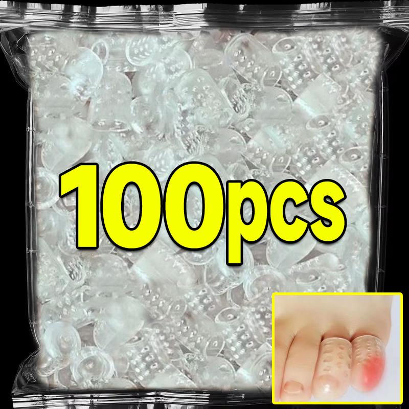 5/100pcs Transparent Silicone Toe Covers Women Gel Little Toes Protector Tube Foot Care Finger Caps Elasticity Prevents Blisters