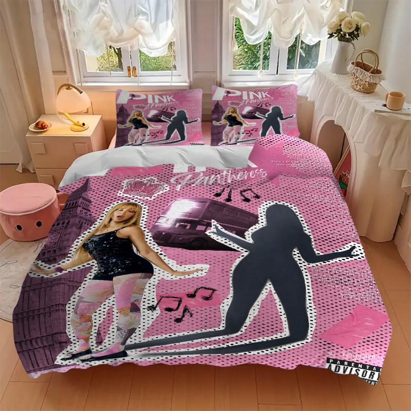 3Pcs Pink Panther Fashion Show Bedding Sets For All Sizes New 3D Printed Bed Cover Comforter Duvet Cover Pillowcase Bedroom Decoration