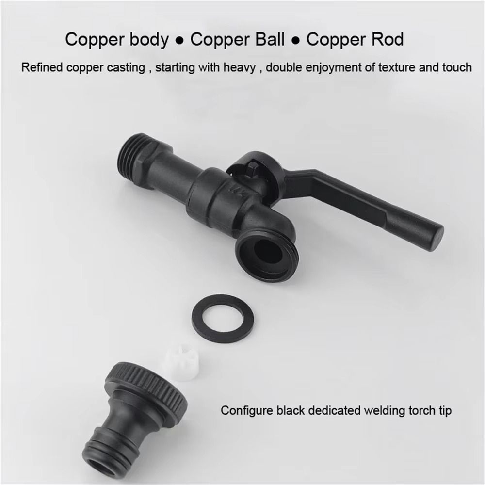 Латунный садовый кран с двумя выходами Черный кран для стиральной машины Морозостойкий кран Сад