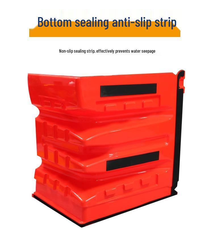 Красный пластиковый L-образный паводковый барьер для дома и гаража