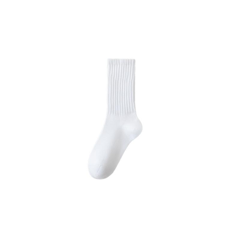 Female Autumn and Winter Cotton Pure Color Leisure Comfortable All Kinds of Anti Bacterial Deodorant Tube Socks