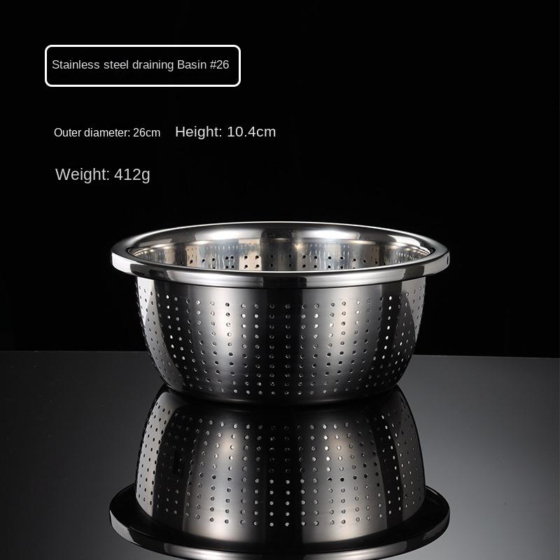 HANYANG 304 Чаша для смешивания из нержавеющей стали, утолщенная миска, широкая миска для супа, круглая миска для выпечки и лапши, для мытья посуды, слива, приготовления пищи