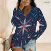 Plus Size Women V Neck Long Sleeve Button Decor Loose Comfortable Fashion Casual Daily Ladies Blouse